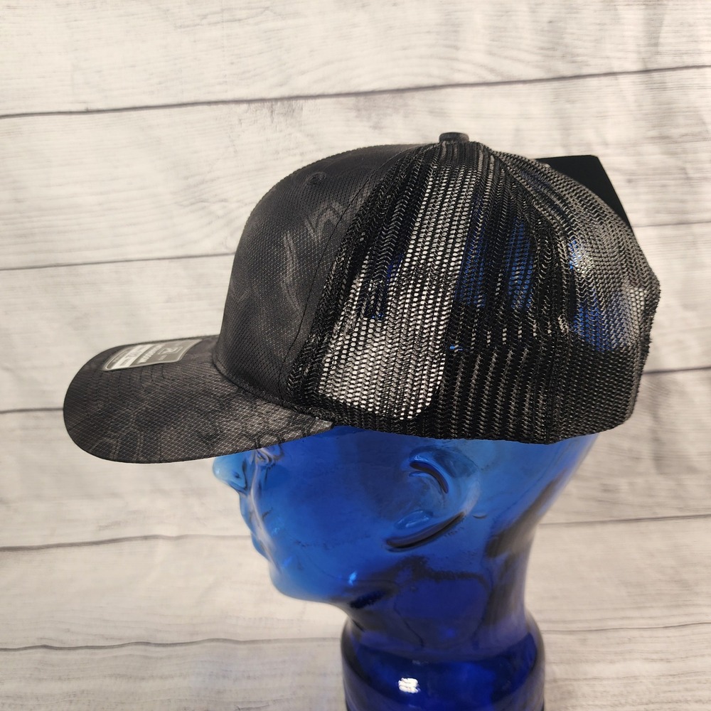 Richardson 112P Trucker Hat Mens Black Kryptek Typhon Camo Mesh Snapback Cap NEW - Picture 3 of 8